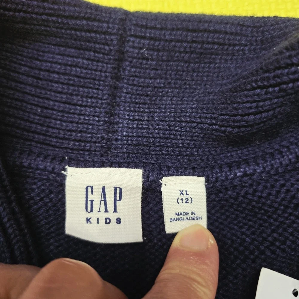 GAP Kids Boys XL (12) Cable-Knit Shawl Collar Cardigan Sweater Tapestry Navy...‎